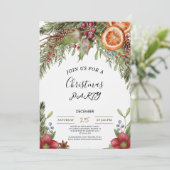 Winter Botanical Christmas Invite | Rustic Dinner  招待状 (スタンド正面)