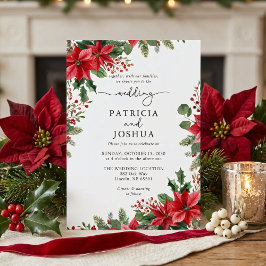 Winter Botanical Christmas Wedding Invitation 招待状