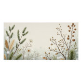 Winter Botanical Foliage – Neutral Minimal Wall Ar ポスター (正面)