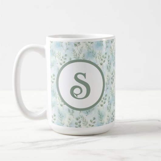 Winter Botanical Monogram Mug コーヒーマグカップ (左)