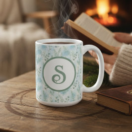 Winter Botanical Monogram Mug コーヒーマグカップ