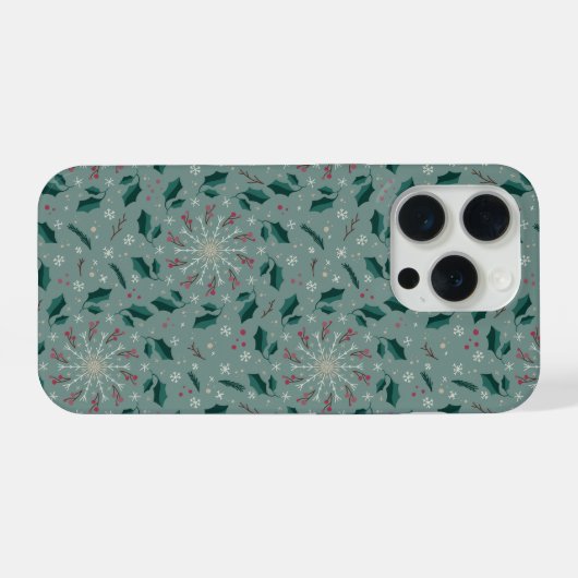 Winter Botanical Snowflake IPhone Case iPhoneケース (裏面横)