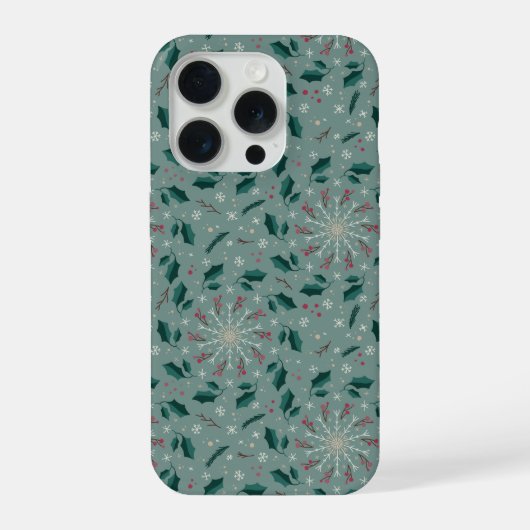 Winter Botanical Snowflake IPhone Case iPhoneケース (裏面)