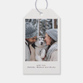Winter Botanicals Beige Photo Merry Christmas ギフトタグ (裏面)
