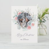 Winter Botanicals Beige Photo Merry Christmas シーズンカード (スタンド正面)