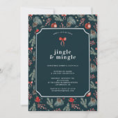 Winter Botanicals Coquette Bow | クリスマスパーティー 招待状 (正面)