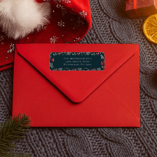 Winter Botanicals Coquette Bow | Christmas ラベル