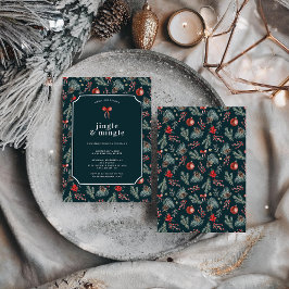 Winter Botanicals Coquette Bow | Christmas Party 招待状