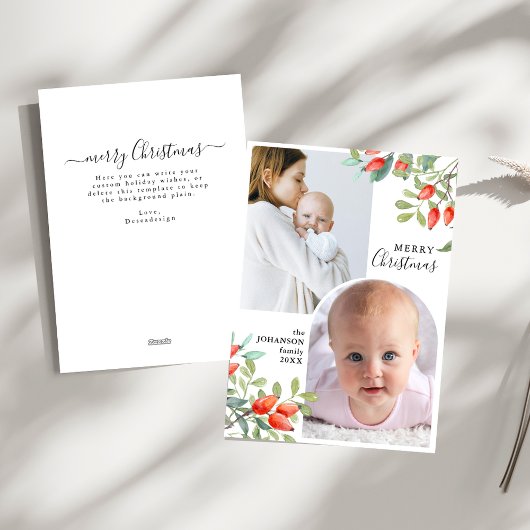 Winter Botanicals Elegant Christmas 2 Photo シーズンカード