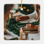 Winter Botanicals | Elegant Photo Christmas セラミックオーナメント (裏面)