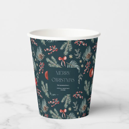 Winter Botanicals | Monogram Christmas 紙コップ (正面)