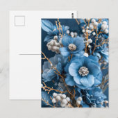 Winter Bouquet in Blue and White ポストカード (正面/裏面)