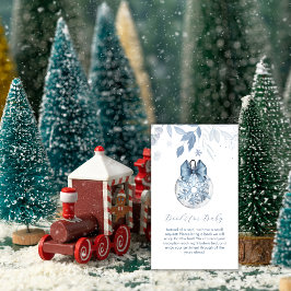 Winter Bow Snowflake Ornament Books Baby Shower エンクロージャーカード