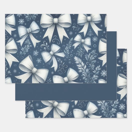 Winter Bows ラッピングペーパーシート (セット)