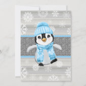 Winter Boy Penguin招待状for Boy Baby Shower 招待状 (裏面)