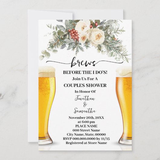 Winter Brews Before I do Couples Shower 招待状 (正面)