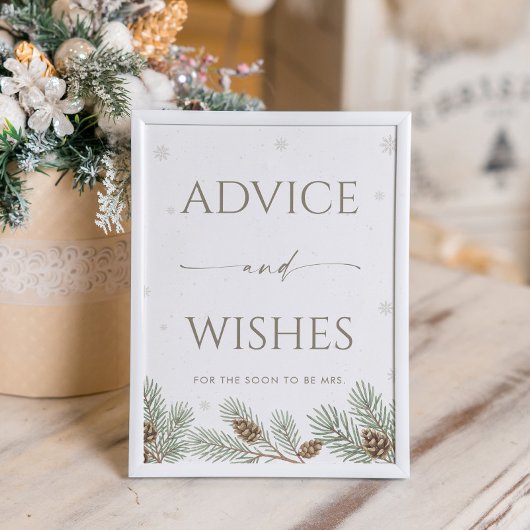Winter Bridal Shower Advice and Wishes  ポスター