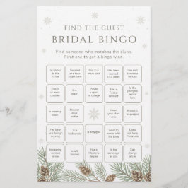 Winter Bridal Shower Bingo Game Find the Guest