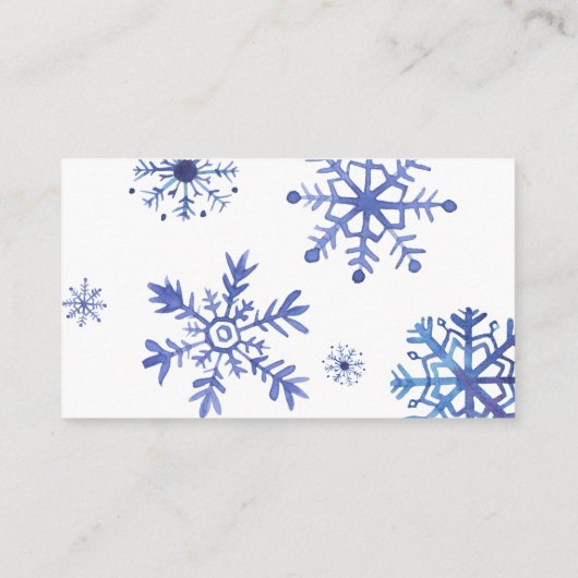 Winter bridal shower recipe card request エンクロージャーカード (裏面)