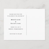 Winter Bride and Groom日付はがきを保存 案内ポストカード (裏面)