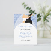 Winter Bride and Groom日付はがきを保存 案内ポストカード (スタンド正面)