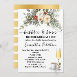 Winter Bubbles & Brews Coffee Bridal Shower 招待状
