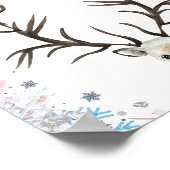 Winter buckまたはdoe gender reveal thumbprintツリー ポスター (角)