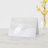 Winter Bunny Folded Card カード (黄色い花)