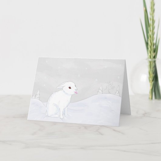 Winter Bunny Folded Card カード (正面)
