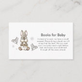 Winter Bunny Ice Skate Books For Baby Shower エンクロージャーカード (正面)