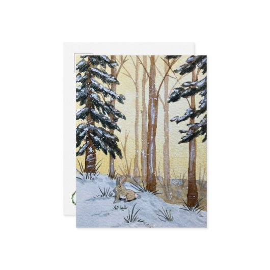 Winter Bunny Postcard ポストカード (正面/裏面インサイチュ)