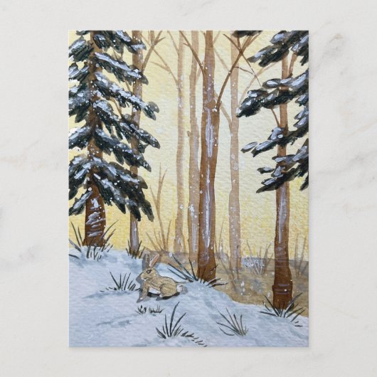 Winter Bunny Postcard ポストカード (正面)