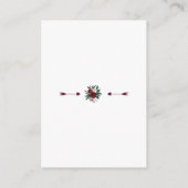 Winter Burgundy Floral Pine Frame Wedding Details エンクロージャーカード (裏面)