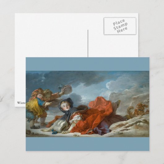 Winter by Jean-Honore Fragonard ポストカード (正面/裏面)