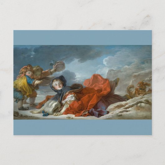 Winter by Jean-Honore Fragonard ポストカード (正面)