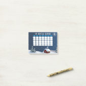 Winter Cabin Night Post-it® Notes  ポストイット (デスク上)