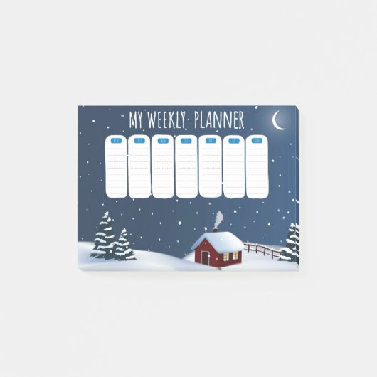 Winter Cabin Night Post-it® Notes  ポストイット (正面)