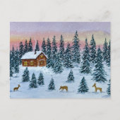 Winter Cabin Postcard ポストカード (正面)
