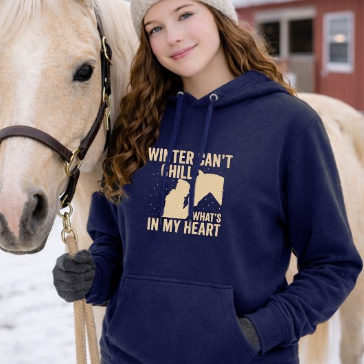Winter Can’t Chill What’s in My Heart Horse Hoodie パーカ