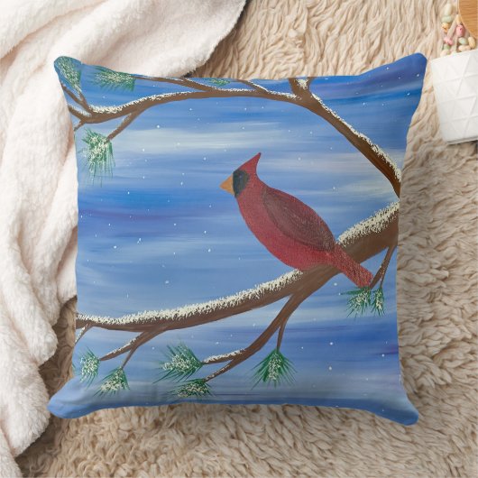 Winter Cardinal クッション (ブランケット)