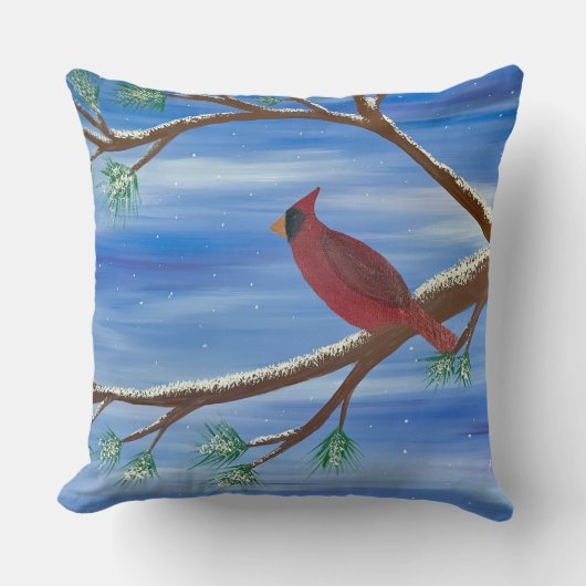 Winter Cardinal クッション (正面)