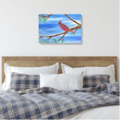 Winter Cardinal Canvas Wall Art キャンバスプリント (インサイチュ (寝室))