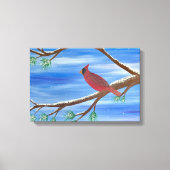 Winter Cardinal Canvas Wall Art キャンバスプリント (正面)