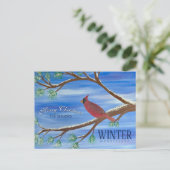 Winter Cardinal Christmas Postcard シーズンポストカード (スタンド正面)