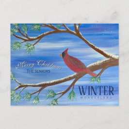 Winter Cardinal Christmas Postcard シーズンポストカード