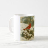 Winter Cardinal in Watercolor コーヒーマグカップ (正面左)