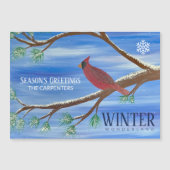 Winter Cardinal Magnetic Christmas Card (正面)