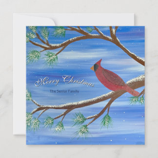 Winter Cardinal Square Christmas Card シーズンカード