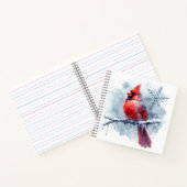 Winter Cardinal with Snowflakes on Icy Branch ノートブック (内部)