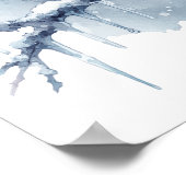 Winter Cardinal with Snowflakes on Icy Branch ポスター (角)